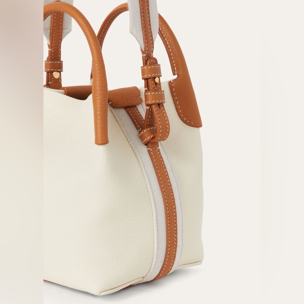 Like New! Loro Piana Micro Bale bag Calfskin Whisper White/Wheat Bran/Sun Gold - Picture 3 of 8